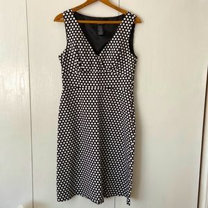 Spense Sleeveless Retro Midi Summer Dress, Black and White Polka Dot, Size 6